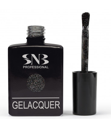 SNB Gelacquer Lac semi-permanent GLI23- Negru cu Sclipici