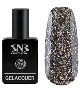 SNB Gelacquer Lac semi-permanent GLI21 Negru cu Sclipici
