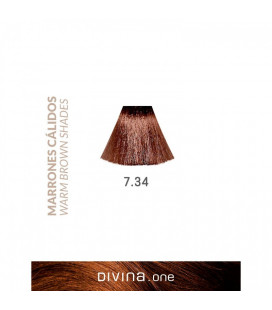 Vopsea de par 7.34 Macchiato Brown 100 ml Divina.One Eva Professional