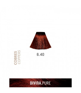 Vopsea de par fara amoniac 6.40 Light Coppery Brown 60 ml Divina.Pure Eva Professional