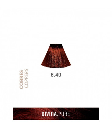 Vopsea de par fara amoniac 6.40 Light Coppery Brown 60 ml Divina.Pure Eva Professional