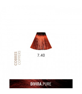 Vopsea de par fara amoniac 7.40 Very Light Coppery Brown 60 ml Divina.Pure Eva Professional