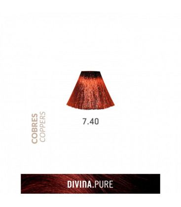 Vopsea de par fara amoniac 7.40 Very Light Coppery Brown 60 ml Divina.Pure Eva Professional