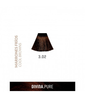 Vopsea de par fara amoniac 3.02 Dark Brown 60 ml Divina.Pure Eva Professional