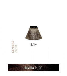 Vopsea de par fara amoniac 8.1+ Lightest Ash Plus 60 ml Divina.Pure Eva Professional