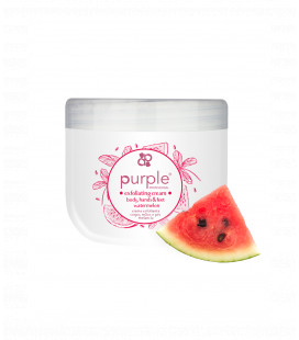 Purple Crema exfolianta Vegana pentru maini, picioare si corp cu aroma de Pepene Rosu 300 ml