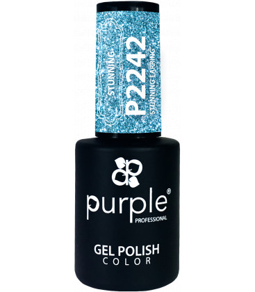 Oja Semipermanenta PURPLE Glitter Albastru P2242 10 ml