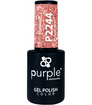 Oja Semipermanenta PURPLE Glitter Caramiziu P2244 10 ml