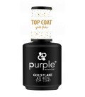 Top Coat cu Fulgi Aurii pentru Oja Semipermanenta Purple 15 ml