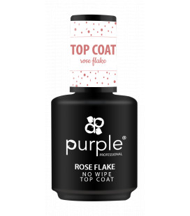 Top Coat cu Fulgi Roz pentru Oja Semipermanenta Purple 15 ml