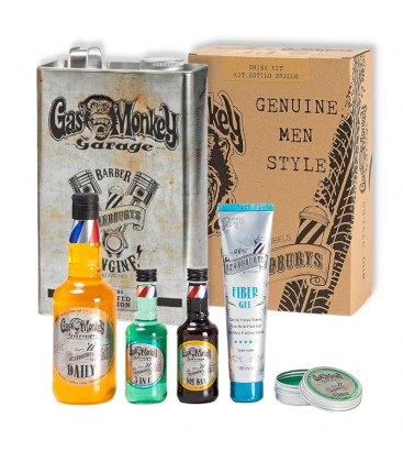 HAIR SHINE EFFECT GAS MONKEY Set Complet pentru Ingrijirea si Stilizarea Parului pentru Barbati - BEARDBURYS