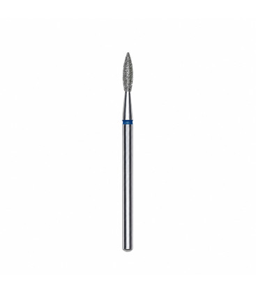 Capăt Freză Diamantată STALEKS EXPERT, Formă Flacără Ascuțită, Albastru, 2,1 mm / 8 mm