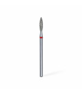 Capăt Freză Diamantată STALEKS EXPERT, Flacără Ascuțită, Roșu, 2,1 mm / 8 mm, pentru Manichiură și Pedichiură