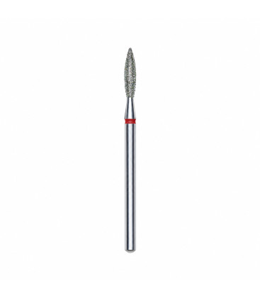 Capăt Freză Diamantată STALEKS EXPERT, Flacără, Roșu, 2,3 mm / 10 mm, pentru Manichiură și Pedichiură