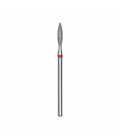 Capăt Freză Diamantată STALEKS EXPERT, Flacără, Roșu, 2,3 mm / 10 mm, pentru Manichiură și Pedichiură