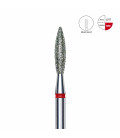 Capăt Freză Diamantată STALEKS EXPERT, Flacără, Roșu, 2,3 mm / 10 mm, pentru Manichiură și Pedichiură