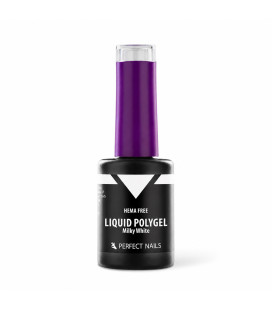 Polygel Lichid Milky White Perfect Nails 8 ml – HEMA Free, pentru Întărire și Extensii Scurte