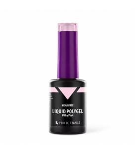 Polygel Lichid Milky Pink Perfect Nails 8 ml – HEMA Free, pentru Întărire și Extensii Scurte