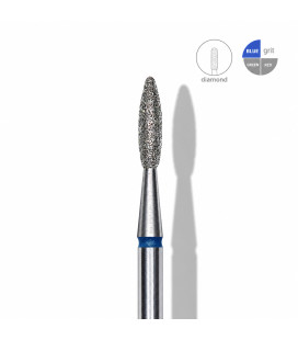 Freza Diamantată Flacără Albastră STALEKS EXPERT 2,1 mm / 8 mm pentru Manichiură și Pedichiură
