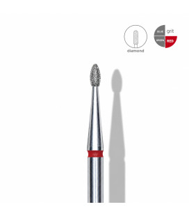 Freză Diamantată pentru Cuticule cu Cap Rotunjit Roșu STALEKS EXPERT 1,6 mm pentru Manichiură și Pedichiură