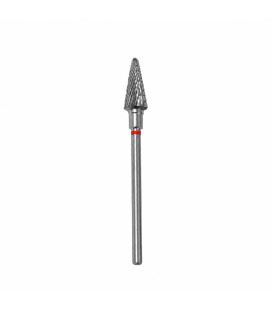 Freză din Carbură Con Roșie STALEKS EXPERT 6 mm / 14 mm pentru Manichiură și Pedichiură