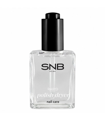 Sticlă SNB Rapid Polish Dryer 15 ml cu pipetă și capac alb pentru uscare rapidă a lacului de unghii