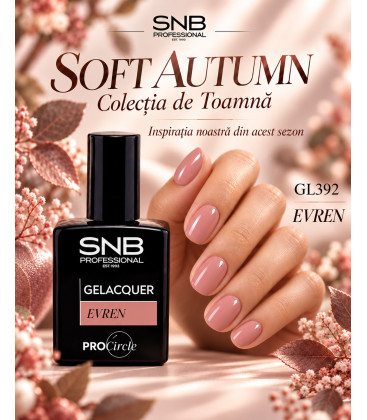 Ojă Semipermanentă GL392 SNB Professional Evren Soft Autumn 15 ml