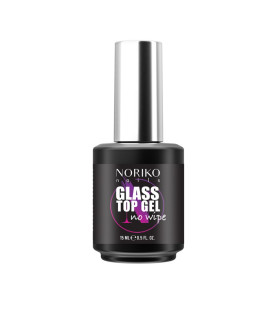 Glass Top Gel No Wipe Noriko Nails 15 ml, fără HEMA, di-HEMA și TPO, Luciu Intens, Efect de Sticlă